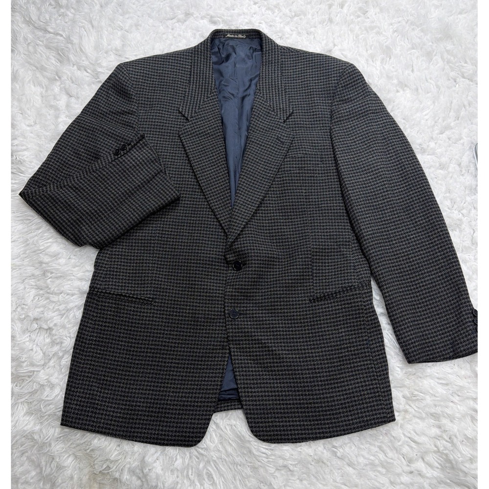 Vintage GIORGIO ARMANI Sport Coat Blazer Jacket Mini Tweed Woven Italy 42R Mens‎